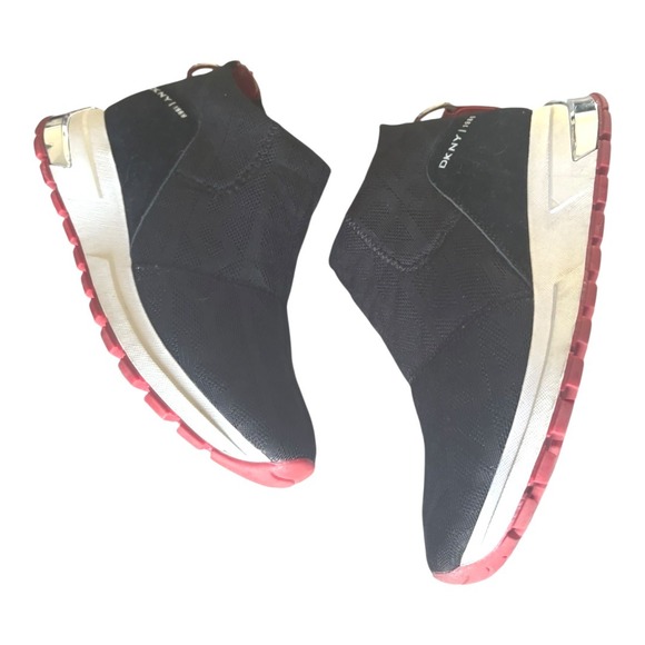 DKNY Mylo Sneakers Back Zip w Logo and Logo Knit sz‎ 7 - Picture 5 of 9